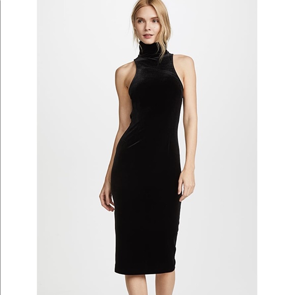 AQ/AQ Dresses & Skirts - AQ/AQ hale black velvet open back midi dress